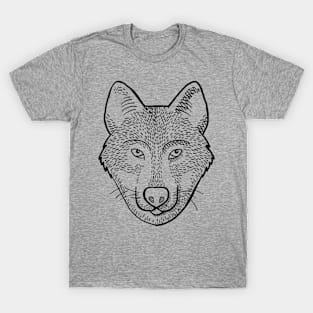 Wolf Face Black and White T-Shirt